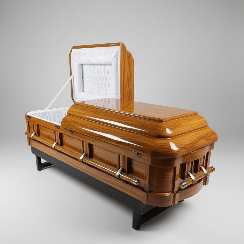 VIP Golden casket with velvet interior